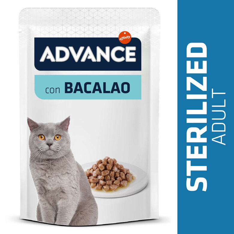 Advance Sterilized Adult Bacalao sobres para gatos, , large image number null